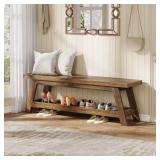 TRIBESIGNS Brennan Bench 55 in Brown Wood