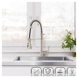 AKDY Brushed Nickel 1-Handle Kitchen Faucet