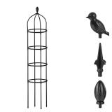 Unbranded Black 69 in. Steel Obelisk Trellis
