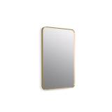 Wall Mirror, Vanity Rect 22x34, Brushed Gold