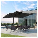 Dual Top Cantilever Umbrella with Base