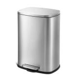 13 Gal Stainless Steel Trashcan, Step-On, Rect