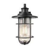 13.5 in. 1-Light Matte Black Lantern Sconce