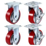 VEVOR 6" Caster Wheels Set of 4 - 4000LBS