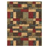 Ottohome Collection Contemporary Boxes Rug 5x7