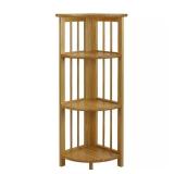38.75 in. H Natural Solid Wood 4-Shelf Etagere