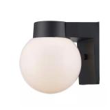 7 in. Black Outdoor Wall Lantern with Glass