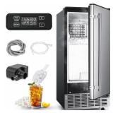 80 lb Freestanding Ice Maker, Stainless Steel