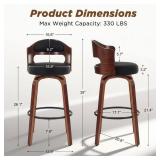 (2) Hochwertiges 26" Black Faux Leather Stool