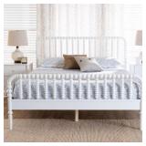 Lucera White Wood Frame Queen Platform Bed