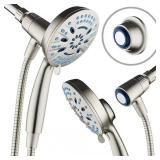 AQUACARE 8-Spray Shower Head 2.5 GPM, Satin Ni