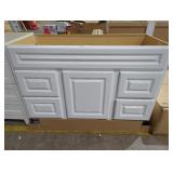 48" White Bathroom Vanity, No Sink