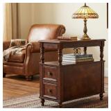 Tribesigns Cherry Finish Wood End Table
