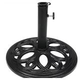 24 lbs. Cast Iron Patio Umbrella Base in Black