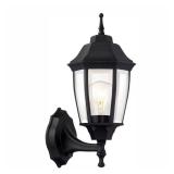 Hampton Bay 14.37in Black Dusk-to-Dawn Sconce
