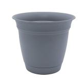 Belle 20" Dia Stormy Gray Plastic Pot with Saucer