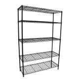 Black 5-Tier Wire Shelving Unit 36x72x16