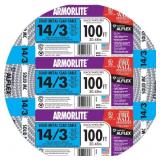 14/3 x 100 ft Solid CU MC Armorlite Cable
