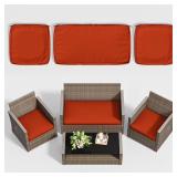 3-Piece Outdoor Cushion Covers, Orange