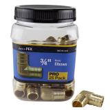 3/4 in. Brass PEX-B Barb 90  Elbow Pro Pack