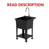 (DAMAGED) 24 in. Freestanding Laundry Sink with F