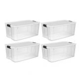 (4) Sterilite 116-qt Clear Stackable Storage Box