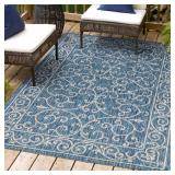 Charleston Vintage Filigree Rug, 5x7.6 ft