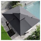 11 ft x 9 ft Cantilever Umbrella - Dark Gray