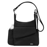 Anti-Theft Black Poly Messenger Bag