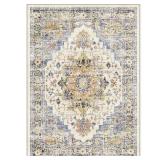 Tabriz Blue/Orange 8x10 Distressed Rug
