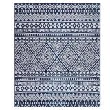 Beverly Rug White Navy 10x14 Moroccan Rug