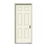 32x80 6-Panel Steel Front Door w/ Brickmould