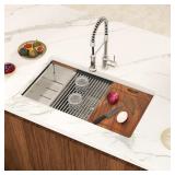 33" Undermount Sink, 33x19, 16G, 9" Deep