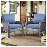 Aster Gray Wicker Lounge Chair with Cushions
