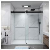 Matte Black Frameless Shower Door