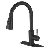 Matte Black Kitchen Faucet, 360 Swivel