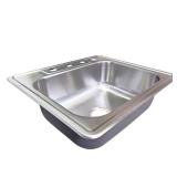 Drop-In Stainless Steel 25 in. 4-Hole Sink