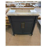 30" x 22" x 35" Navy Blue Vanity w/ Top