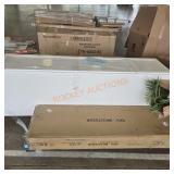 Queen floor bed, 18inwx84inL kitchen cabinet;