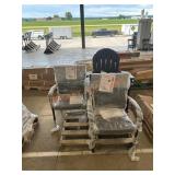 Patio chairs grey, & blue