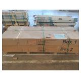 Wood color gazebo with mosquito netting and