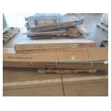 Dining table, dark gray umbrella Located in