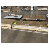 White bifold door, white table