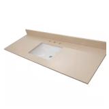 Cosmic Sand Vanity Top, White Sink