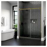 Commix Sliding Frameless Shower Door Gold
