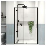 Pivot Shower Door 42x71, Matte Black