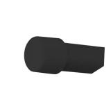 1-1/4 in. Plastic Pole End Caps-Matte Black