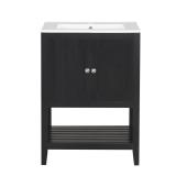 24 in. W Freestanding Bath Vanity, Black
