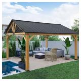 Cedar Wood Gazebo with Steel Roof