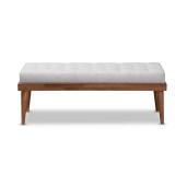 Linus Grayish Beige and Walnut Bench
